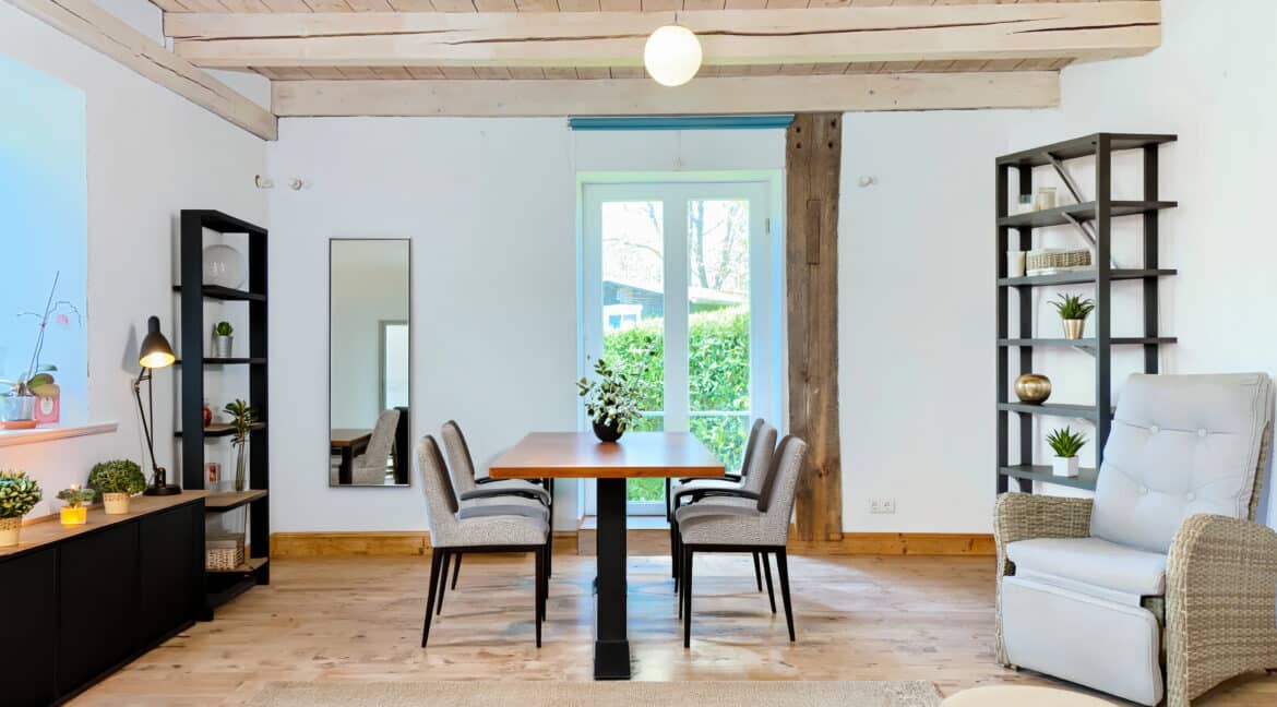 Wohnzimmer Essbereich gestaged